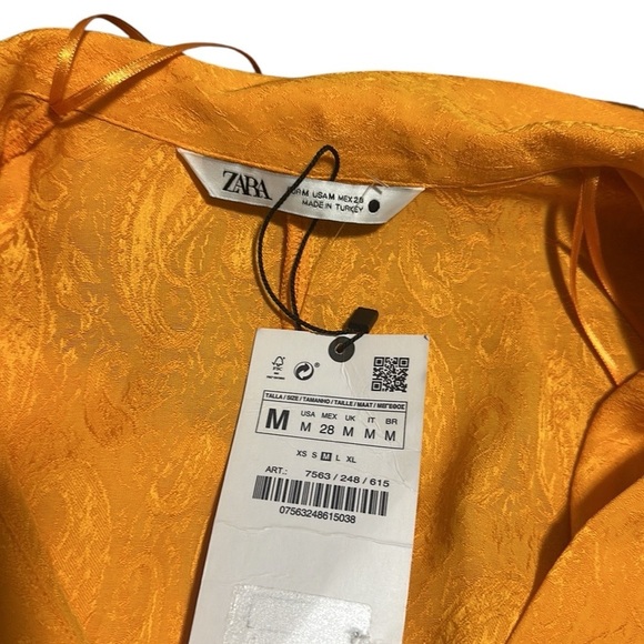 Zara NWT Women FULL LENGTH JACQUARD JUMPSUIT BLOGGERS FAV Orange/Yellow Medium - Picture 15 of 16